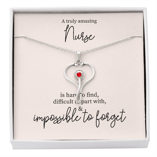 To Nurse - Impossible To Forget Stethoscope Necklace