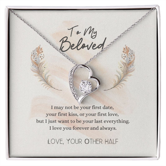 To My Beloved - Last Everything White Gold Forever Love Necklace