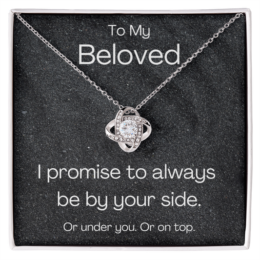 To My Beloved - Side Under Top Love Knot Necklace