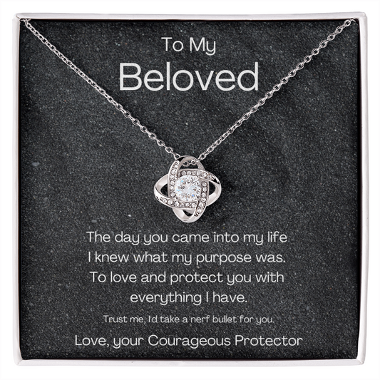 To My Beloved - I'd Take A Nerf Bullet For You Love Knot Necklace